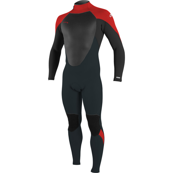 2024 O'Neill Youth Epic 4/3mm Rug Ritssluiting Gbs Wetsuit 4216B - Graph / Smoke / Red