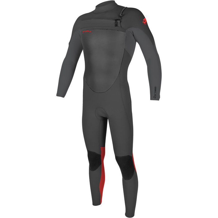 2024 O'Neill Youth Epic 4/3mm Chest Zip GBS Wetsuit 5358 - Graphite / Smoke / Red