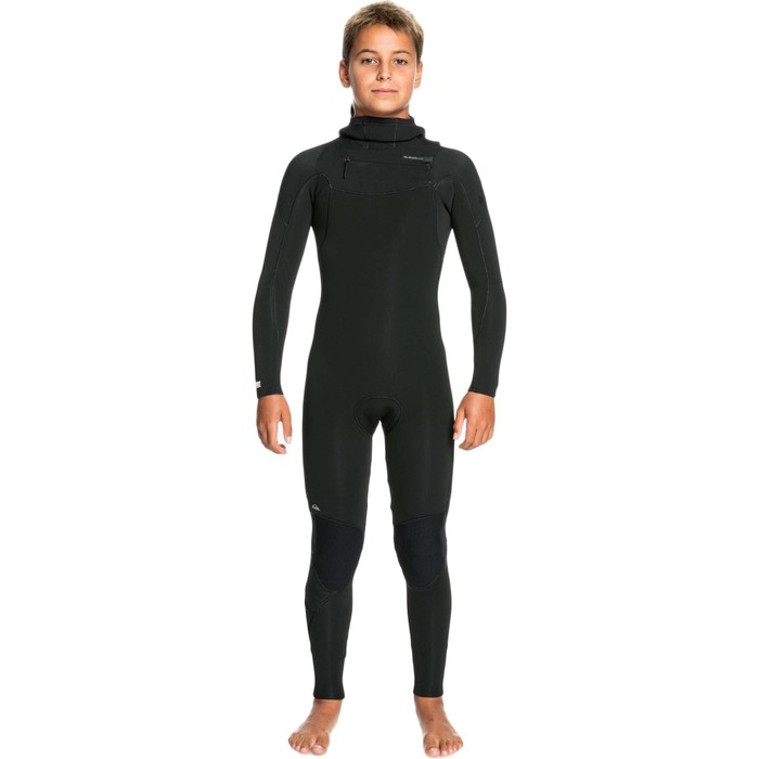 2023 Quiksilver Boys Everyday Sessions Hooded 4/3mm GBS Chest Zip Wetsuit EQBW203006 - Black