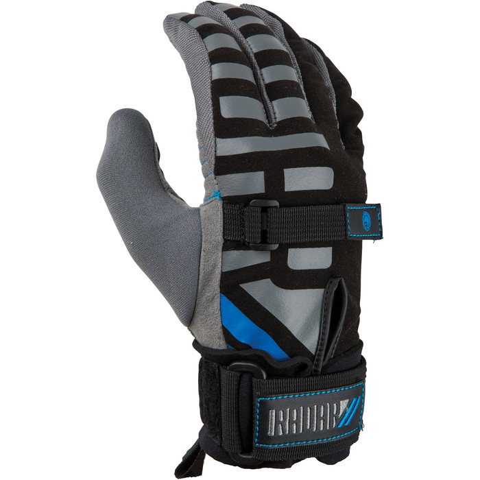 2023 Radar Voyage Wakeboarding Gloves R18GL-VO - Black / Silver / Blue