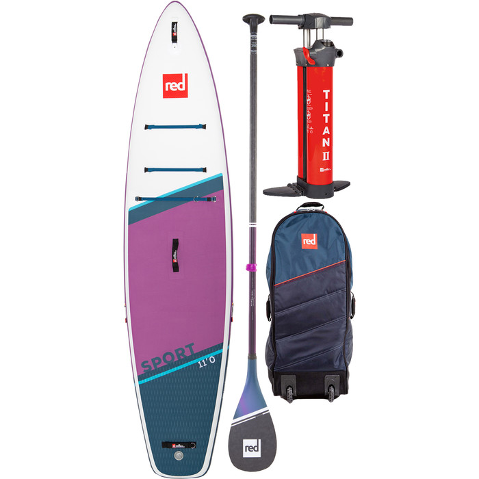 2023 Red Paddle Co 11'0 Sport Stand Up Paddle Board, Bag, Pump, Paddle & Leash - Prime Purple Package