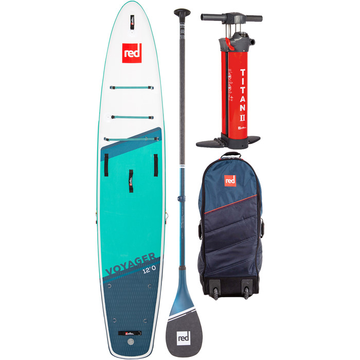 2023 Red Paddle Co 12'0 Voyager Stand Up Paddle Board, Bag, Pump, Paddle & Leash - Prime Package