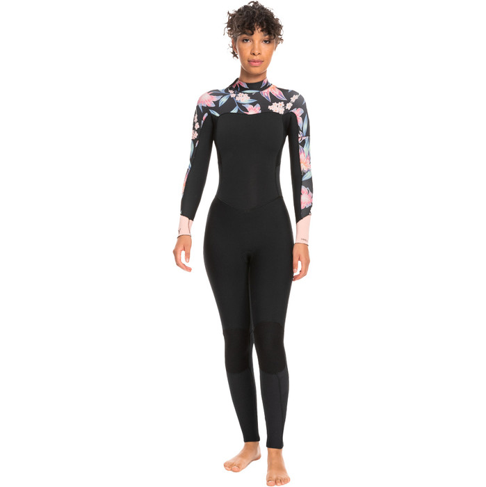 2023 Roxy Womens Swell Series 5/4/3mm Back Zip Wetsuit ERJW103127 - Anthracite Paradise