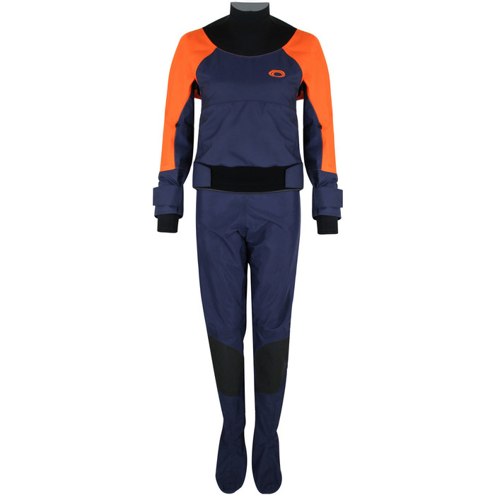 2022 Typhoon Womens Hendra Hinge Zip Drysuit 100185 - Orange / Navy