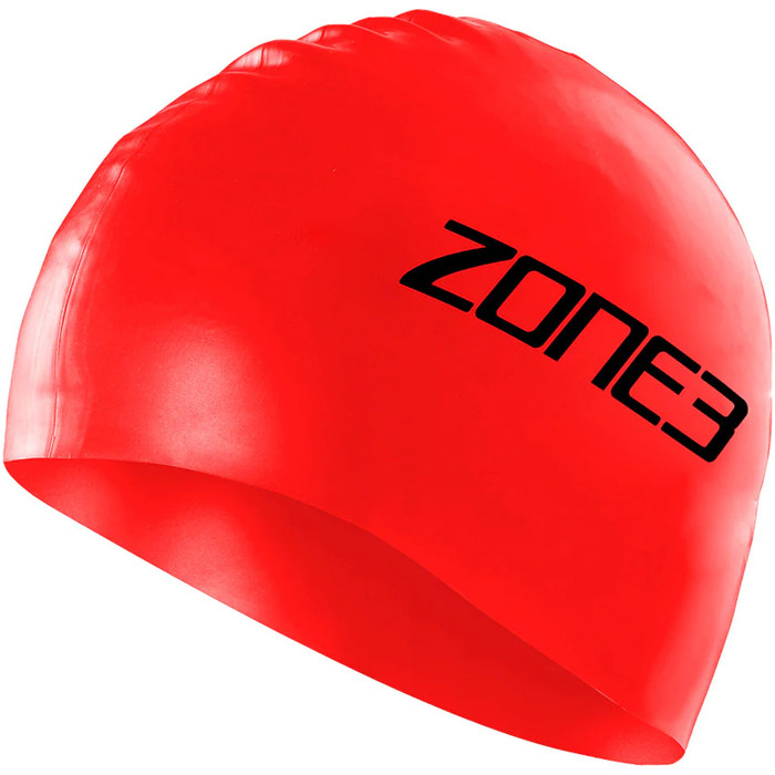 2023 Zone3 Silicone Swim Cap SA18SCAP - Red