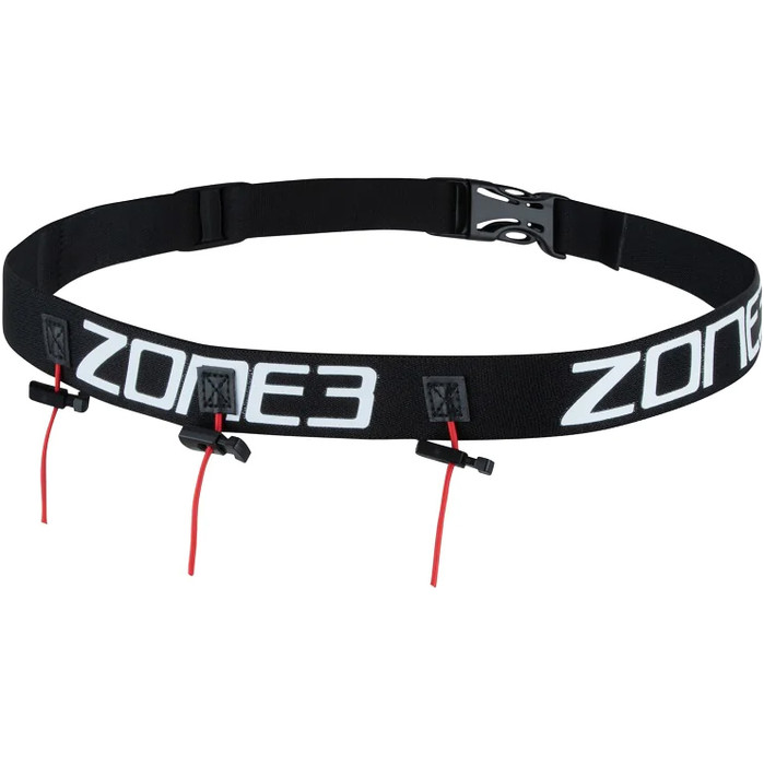 2024 Zone3 Ultimate Cintura Porta Numero Con Passanti In Gel Ra18rbgl112 - Nero / Rosso