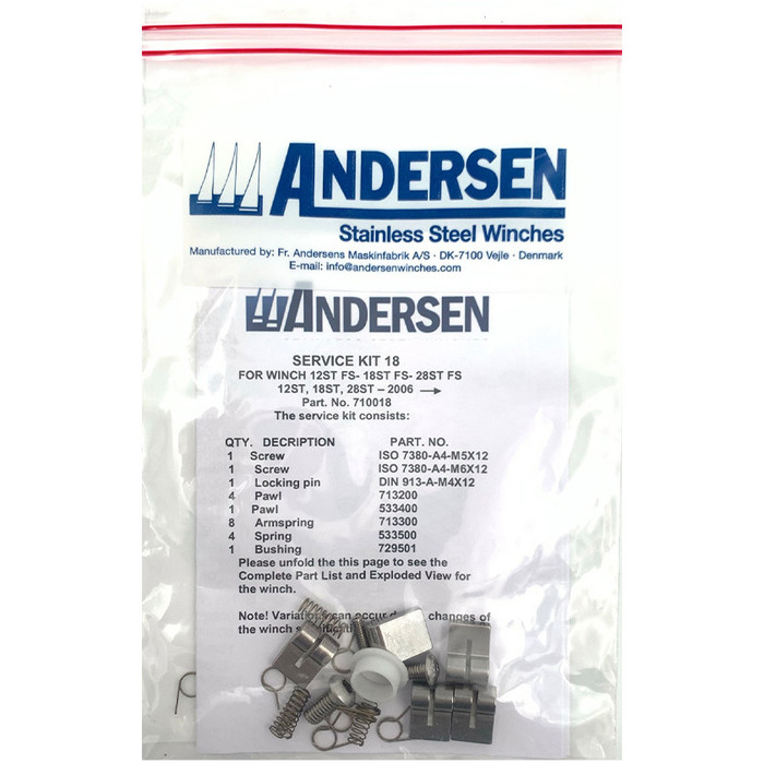 2024 Andersen Kit De Assistncia 12ST 18ST 28ST 34ST RA710018
