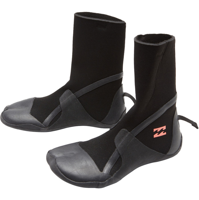 2024 Billabong Womens Synergy 3mm Hidden Split Toe Wetsuit Boots ABJWW00102 - Nero