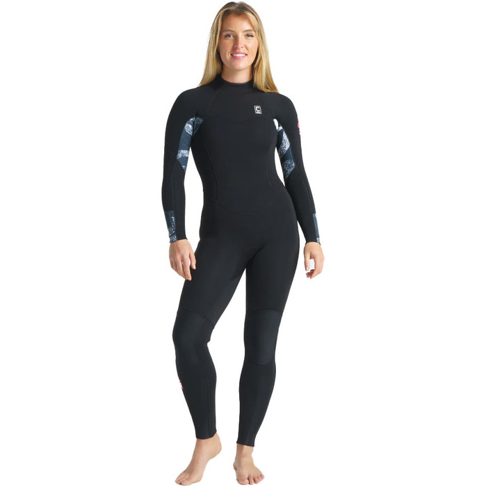 2024 C-Skins Womens Solace 5/4/3mm GBS Back Zip Wetsuit C-SO54WBZ - Preto / Tropical Preto / Rosa