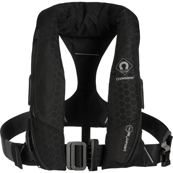 2024 Crewsaver Crewfit + 180N ISO Single Automatic Lifejacket With Harness 9735BKAP - Black