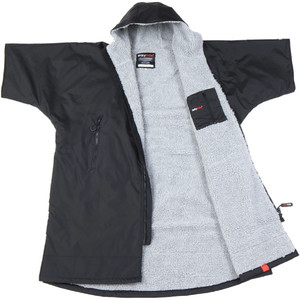2023 Dryrobe Advance Junior Robe / Poncho de manga curta para mudar de roupa KS DA - Preto / Cinzento
