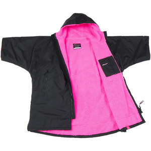 2023 Dryrobe Advance Junior Short Sleeve Change Robe KS DA - Black / Pink
