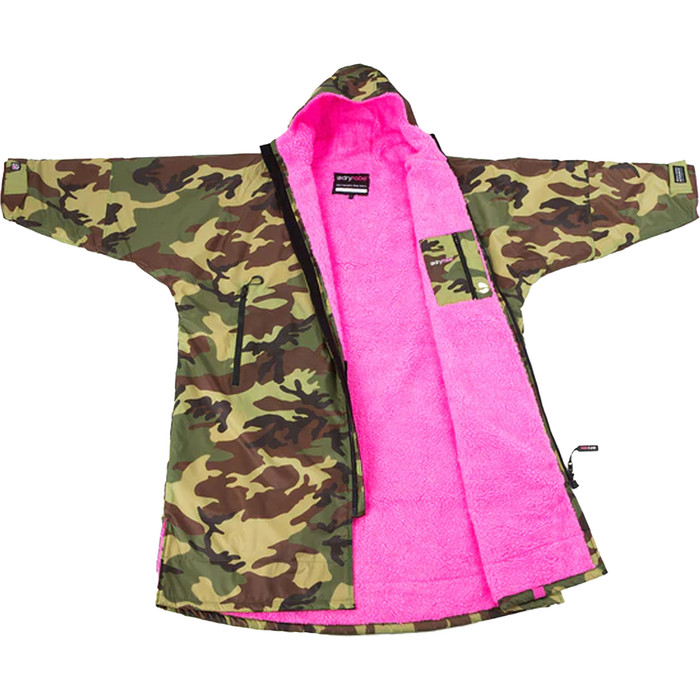 2024 Dryrobe Advance Lange Mouw Verandering Robe V3 DR104 - Camo / Pink