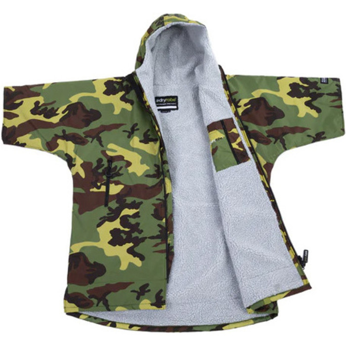 2024 Dryrobe Junior Advance Short Sleeve Change Robe V3 V3KSS - Camo / Grey