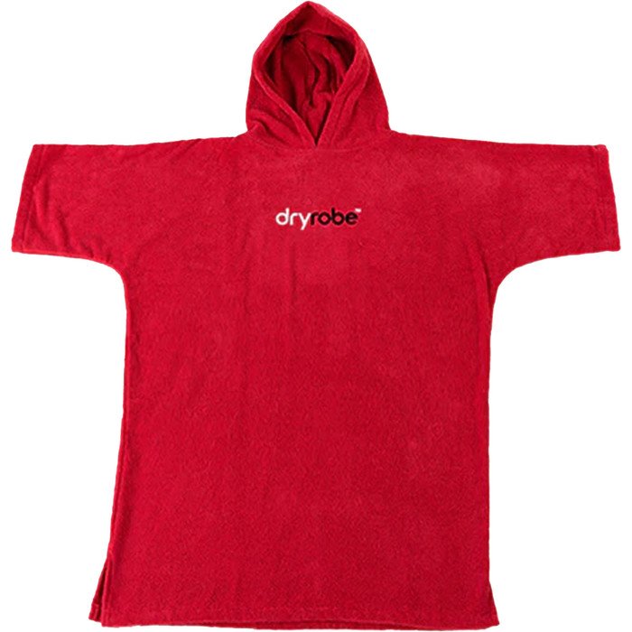 2023 Dryrobe Junior Junior Organic Cotton Hooded Towel Changing Robe - Red