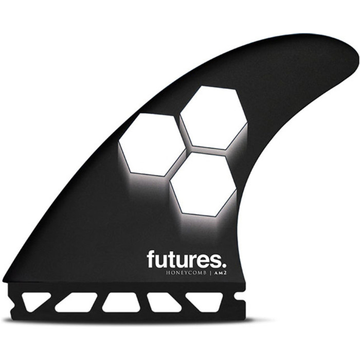2024 Futures AM2 Honeycomb Tri Large Surfboard Fins FHCFAM2 - Black / White