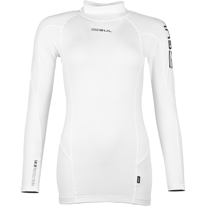 2024 Gul Womens UV Protection Long Sleeve Rash Vest RG0331/B9 -White