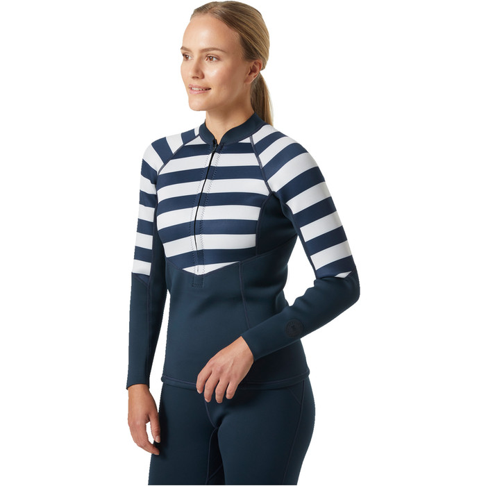 2023 Helly Hansen Womens Waterwear 2.0 Wetsuit Jacket 34342 - Navy Stripe
