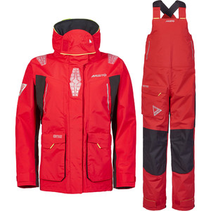 2023 Musto Womens BR2 Offshore Sailing Jacket & Trouser 2.0 Combi Set 4054182085 - Red