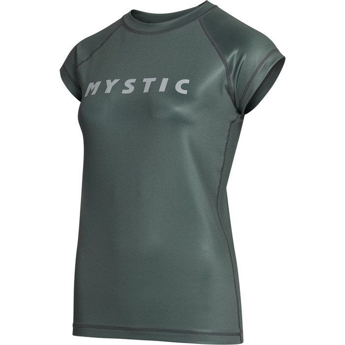 2023 Mystic Womens Star Short Sleeve Rash Vest 35001.230183 - Dark Olive