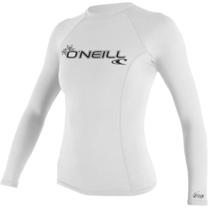 2024 O'Neill Basic Skins Langermet Utslett T-skjorte For Kvinner 4340 - White