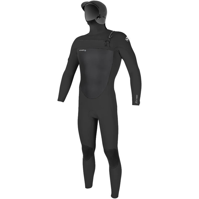 2023 O'Neill Mens Epic 6/5/4mm Chest Zip Hooded Wetsuit 5377 - Black
