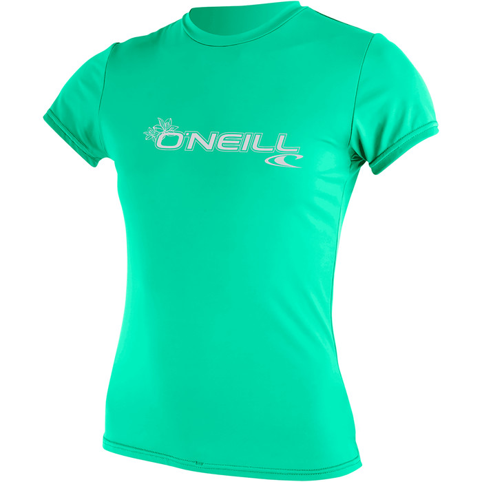2023 O'Neill Womens Basic Skins 50+ Short Sleeve Sun Shirt 3547 - Seaglass