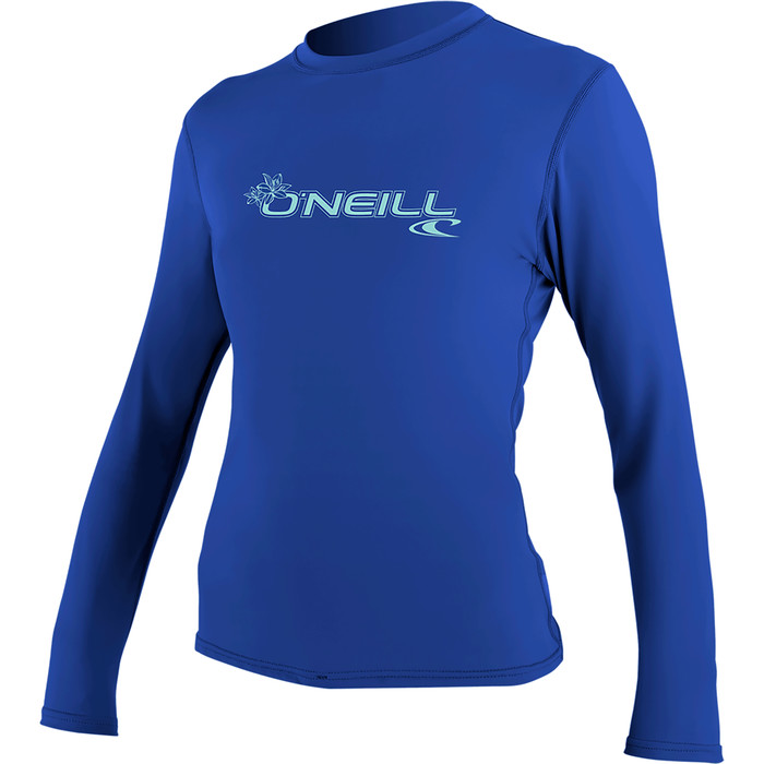 2023 O'Neill Womens Basic Skins Long Sleeve Rash Tee 4340 - Tahitian Blue