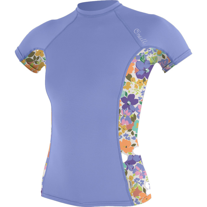 2023 O'Neill Womens Side Print Short Sleeve Rash Vest 5405S - Lily / Samiflor