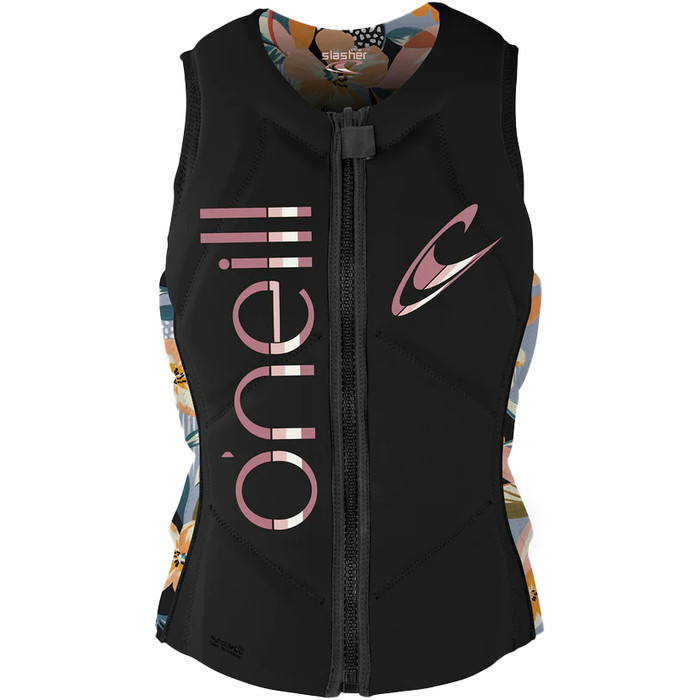 2023 O'Neill Womens Slasher Comp Impact Vest 4531 - Black / Demiflor