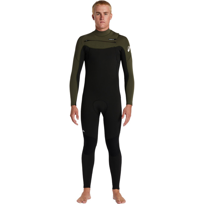 2024 Quiksilver Mens Everyday Sessions 4/3mm GBS Chest Zip Wetsuit EQYW103201 - Black / Tomilho