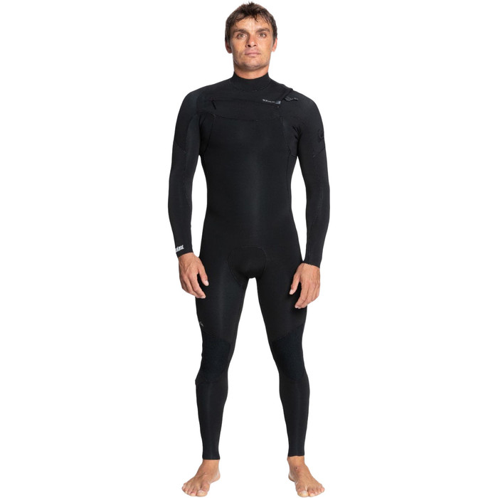 2024 Quiksilver Hommes Everyday Sessions 4/3mm GBS Chest Zip Combinaison Noprne EQYW103201 - Black