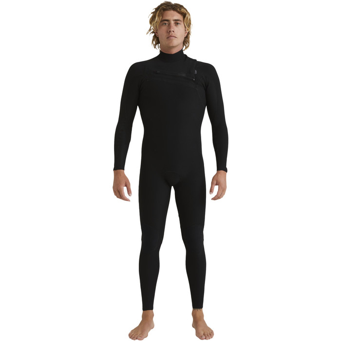 2024 Quiksilver Masculino Highline 4/3mm GBS Chest Zip Wetsuit EQYW103209 - Black