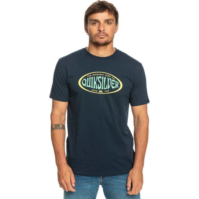 2023 Quiksilver Tee-shirt Hommes In Circles Eqyzt07274 - Navy Blazer