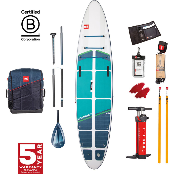 2024 Red Paddle Co 12'0 Compact Stand Up Paddle Board, Bag, Pump, Paddle & Leash - Compact Package