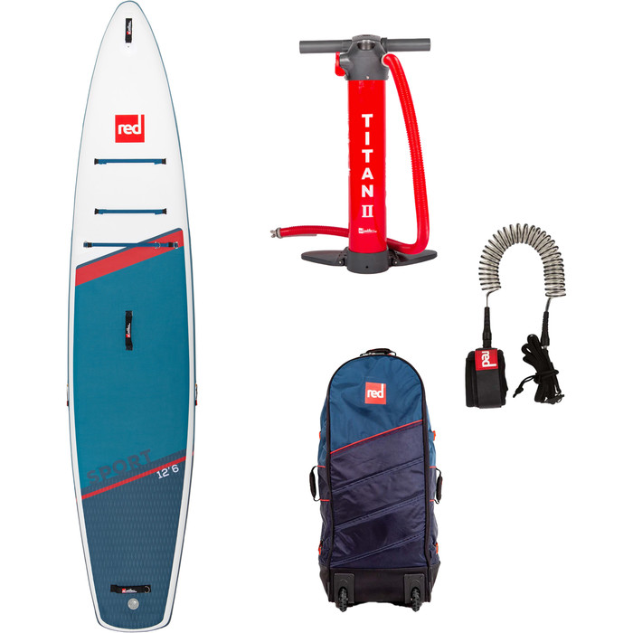 2023 Red Paddle Co 12'6 Sport Stand Up Paddle Board , Sac, Pompe Et Laisse - Paquet 001-001-002-0029 - Bleu