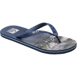2023 Chinelos de dedo Reef Seaside Prints para homem CJ0310 - Deep Water Palm
