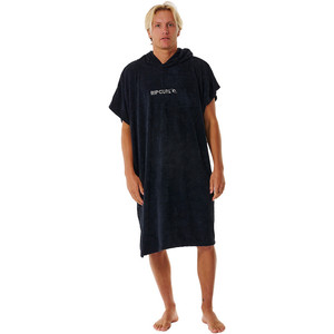 2023 Rip Curl Brand Hooded Towel Changing Robe / Poncho 00ZMTO - Black / Grey