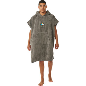 2023 Rip Curl Logo Mens Hooded Towel Changing Robe / Poncho 00GMTO - Gris
