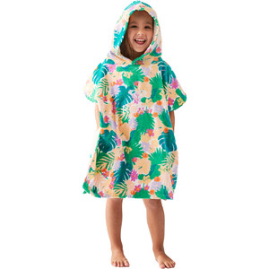 2023 Roxy Toddler Stay Magical Printed Hooded Change Robe / Poncho Erlaa03047 - Mint Tropical Trails