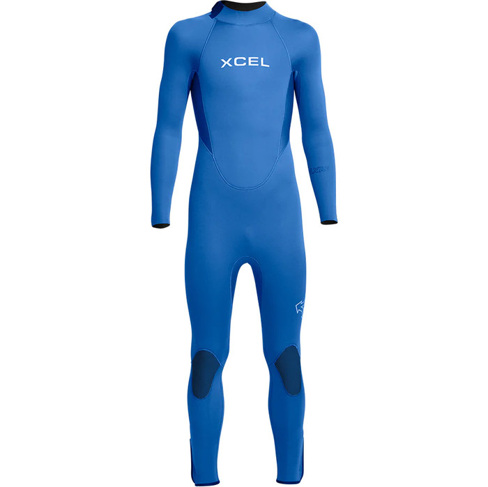 2024 Xcel Junior Axis 3/2mm Rug Ritssluiting Wetsuit KN32AXG0 - Saphire Blue