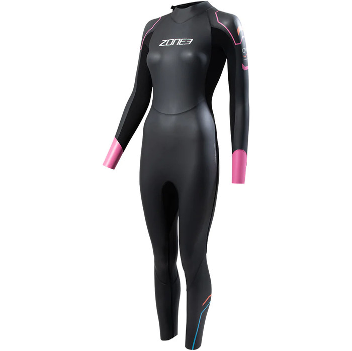 2024 Zone3 Womens Aspect Breaststroke Back Zip Swim Wetsuit WS23WAPT101 - Black / Pink