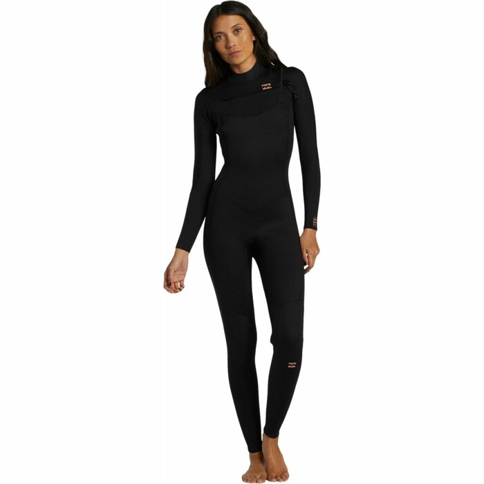2024 Billabong Feminino Foil 3/2mm Chest Zip Wetsuit ABJW100187 - Black