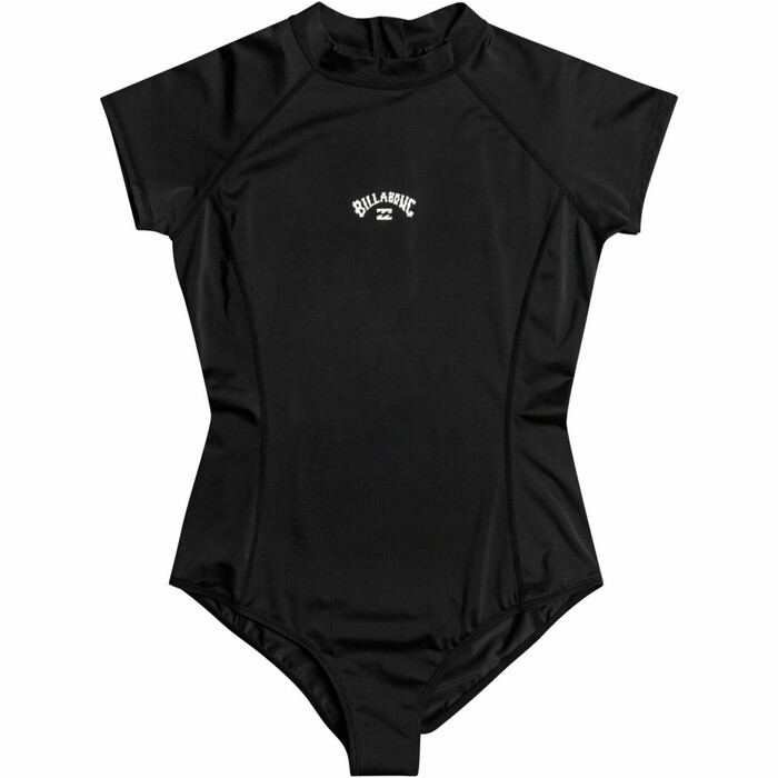 2024 Billabong Womens Tropic UV50 Short Sleeve One Piece Swimsuit EBJX100101 - Black Pebble