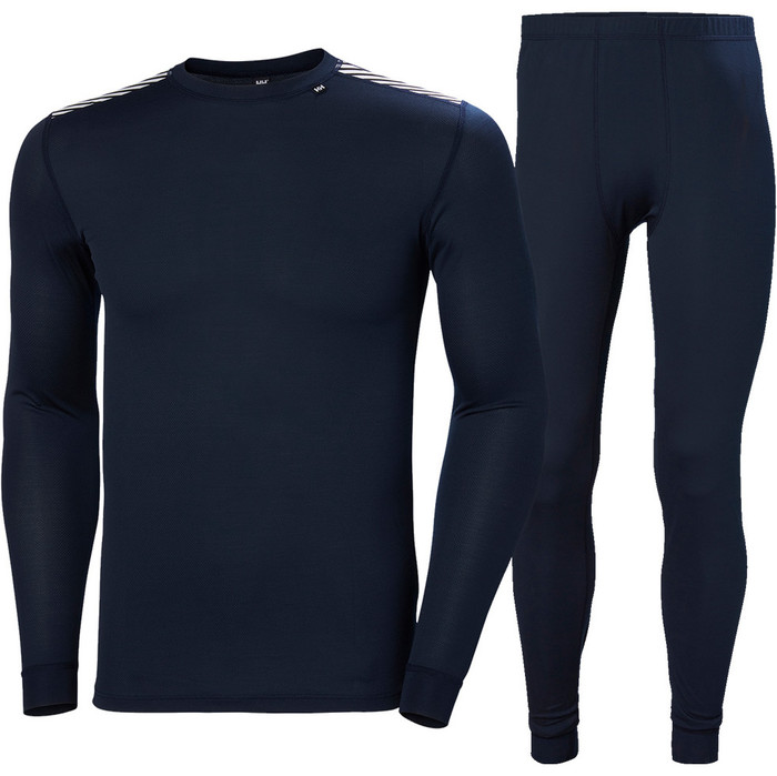 2024 Helly Hansen Hommes Comfort Dry 2 Pack Base Layer 48676 Navy