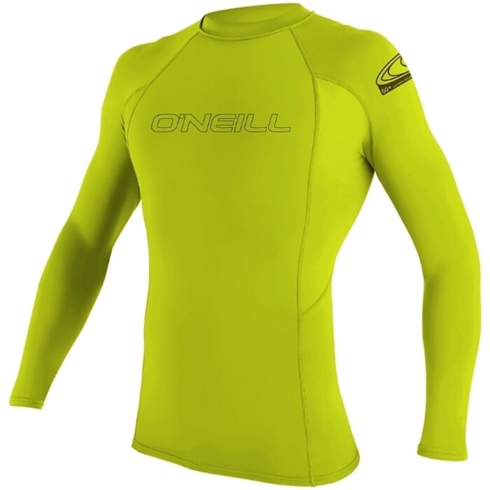 2024 O'Neill Youth Basic Skins Gilet In Lycra A Maniche Lunghe 3346 - Lime