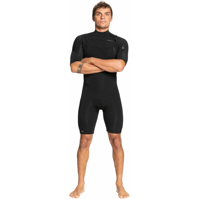2024 Quiksilver Mens Everyday Sessions 2mm Chest Zip Shorty Wetsuit EQYW503036 - Black
