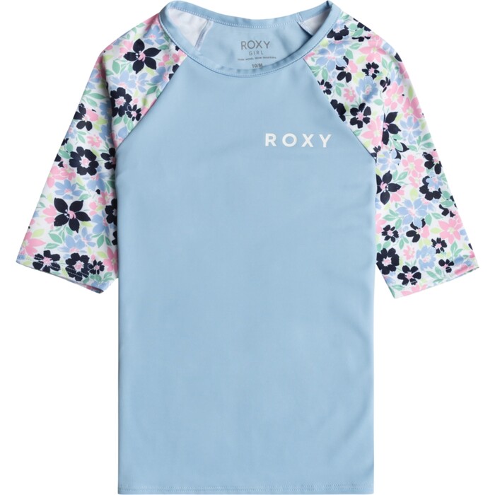 2024 Roxy UPF 50 Kortrmet Surf T-shirt Til Piger ERGWR03389 - Bel Air Ephemere Small