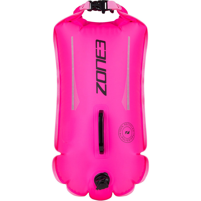 2024 Zone3 Recycled 28L Safety Buoy / Dry Bag SA23RSBDB11 - Hi Vis Pink
