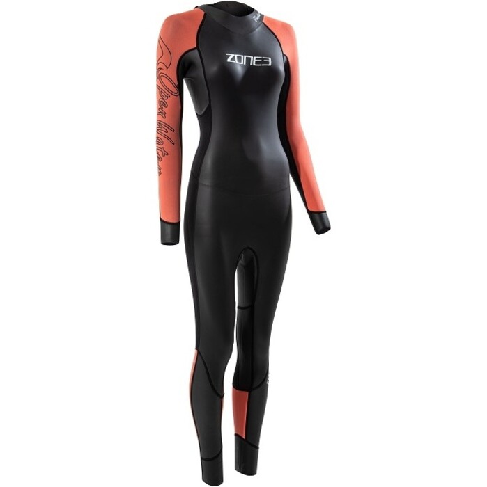 2024 Zone3 Womens Venture Back Zip Swim Wetsuit WS22WVEN101 - Black / Orange